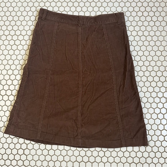 Brown corduroy mid length skirt - Picture 2 of 3